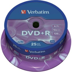 DVD+R VERBATIM 16X TARRINA 25